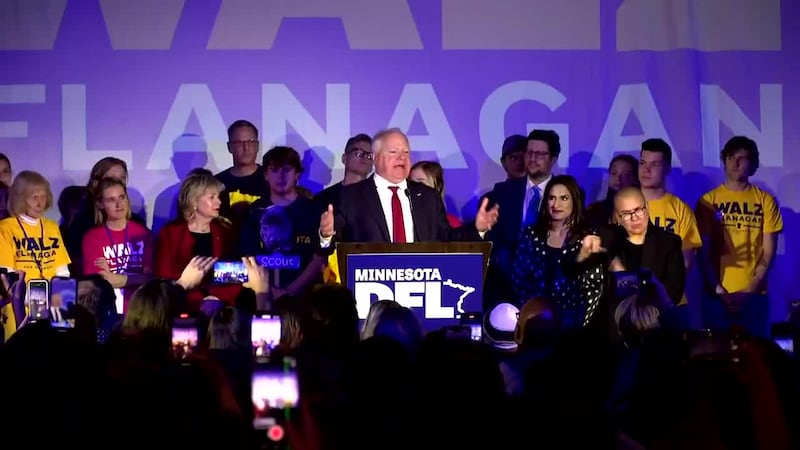 Governor Tim Walz along with his running mate Lieutenant Governor Peggy Flanagan were sworn...