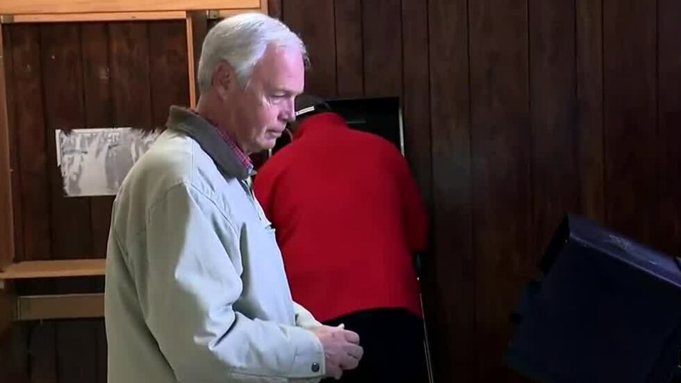 Sen. Ron Johnson casts his ballot in Oshkosh for the midterm election